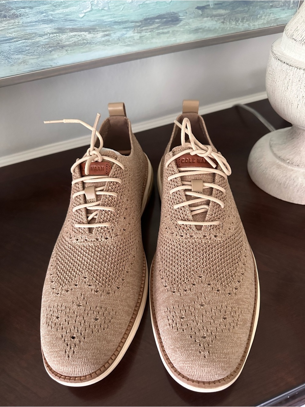 Cole Haan Men's Knit Lace-Up Oxfords in Tan